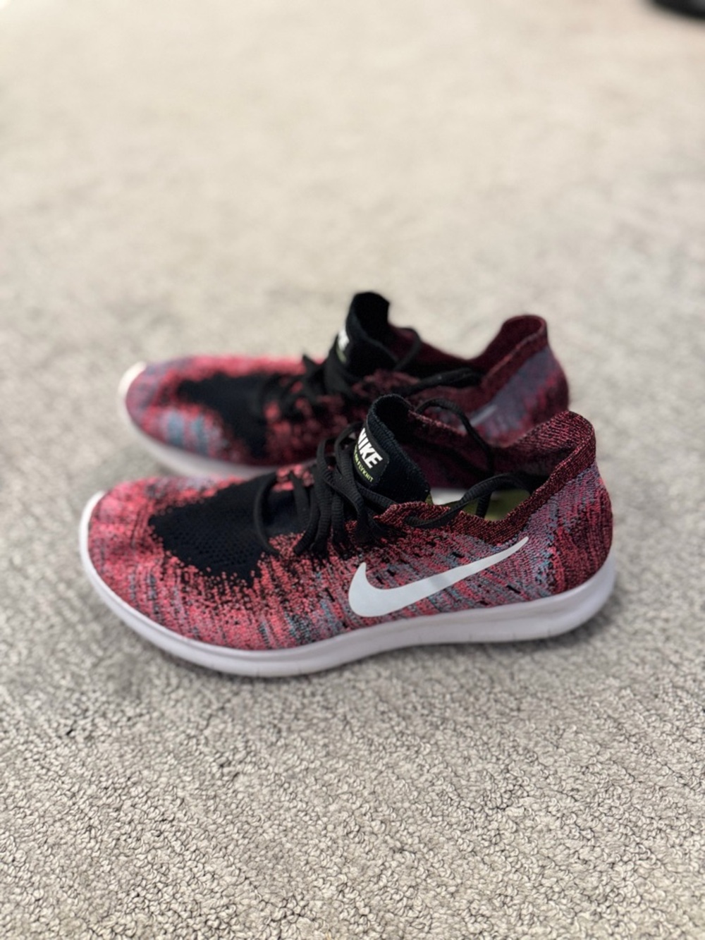 Nike Women’s Flyknit Sneakers - Pink, Black & White